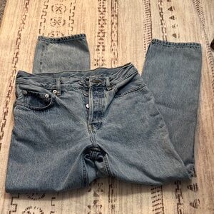 Everlane Classic Blue Denim Button Detail